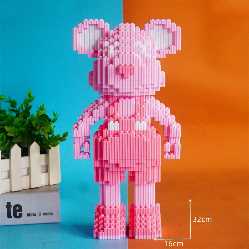 Compatible con Lego pequeñas partículas ensambladas juguete Super blanco oso violento bloques de construcción grande decoración piso adulto alta dificultad rompecabezas