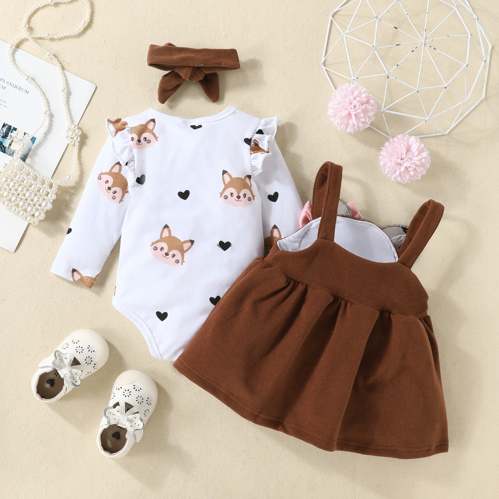Skirt Sets Sets Type Princess Animal Cartoon Cotton Blend Girls Clothing Sets