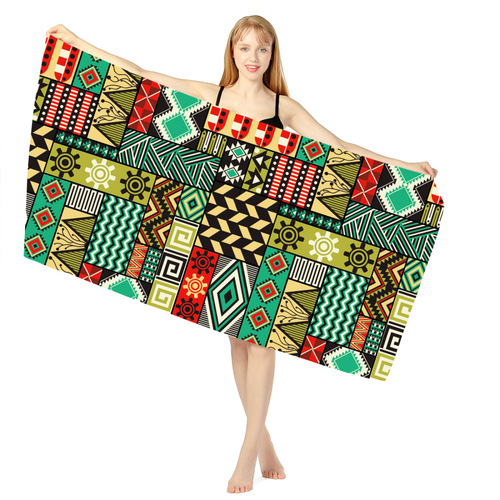 Cross-border hot-selling European and American beach towels quick-drying thickened double-sided printed bath towels plus size microfiber towels