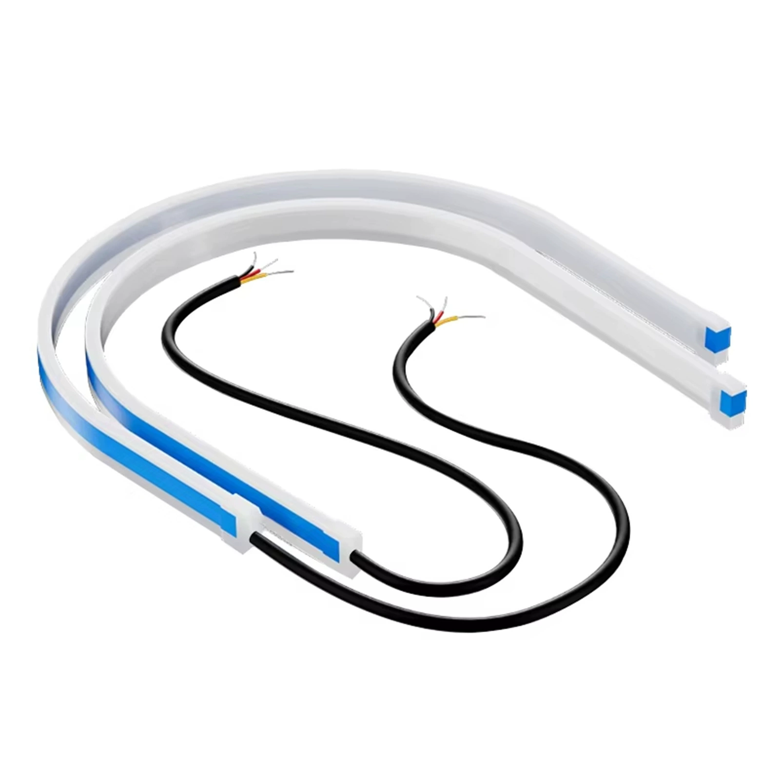 Автомобильные дневные ходовые огни, ультратонкая встроенная световодная полоса, 30 см, 45 см, 60 см, двухцветные стримерные огни, декоративные указатели поворота