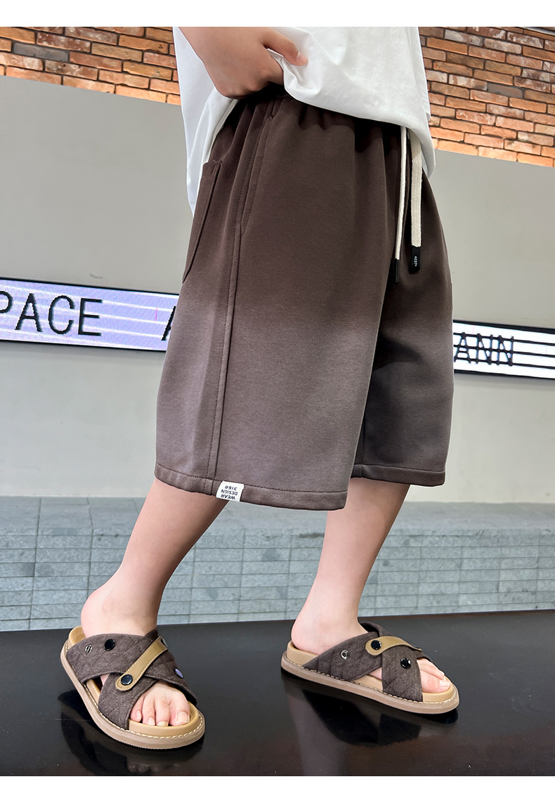 Boys Casual Shorts Gradient Pattern Summer Lightweight Pants_voghion.com