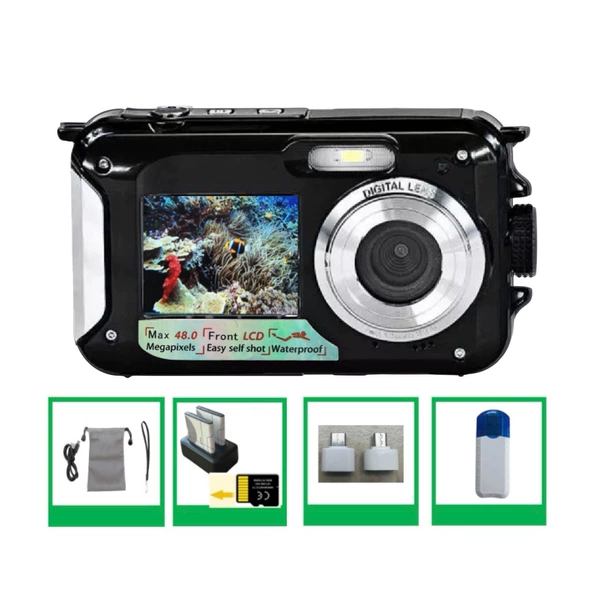 Standard English version 48M black 2.7K+32GB card+battery+dual charge+card reader+adapter