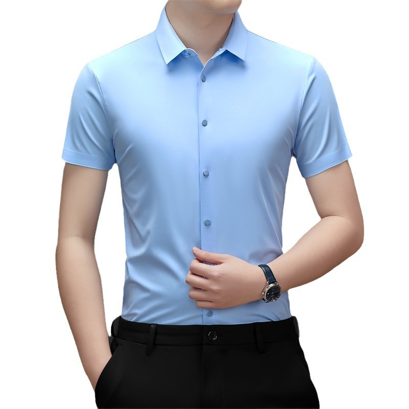 Fábrica personalizada polo primavera-verano 2024 estilo de Hong Kong ropa de trabajo de viaje de negocios sin escaldar elástico respirante mangas cortas