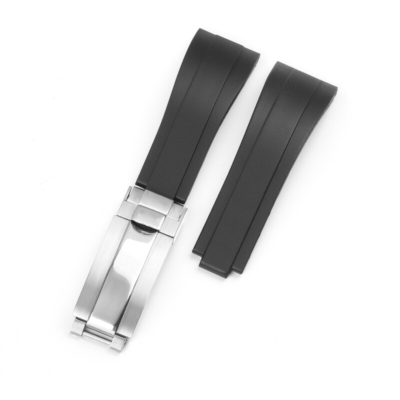 Rolex Niche Silicone Strap Adaptable Teeth Buckle Fine Tuning Buckle Strap Instagram Style Silicone Strap 20mm Convex