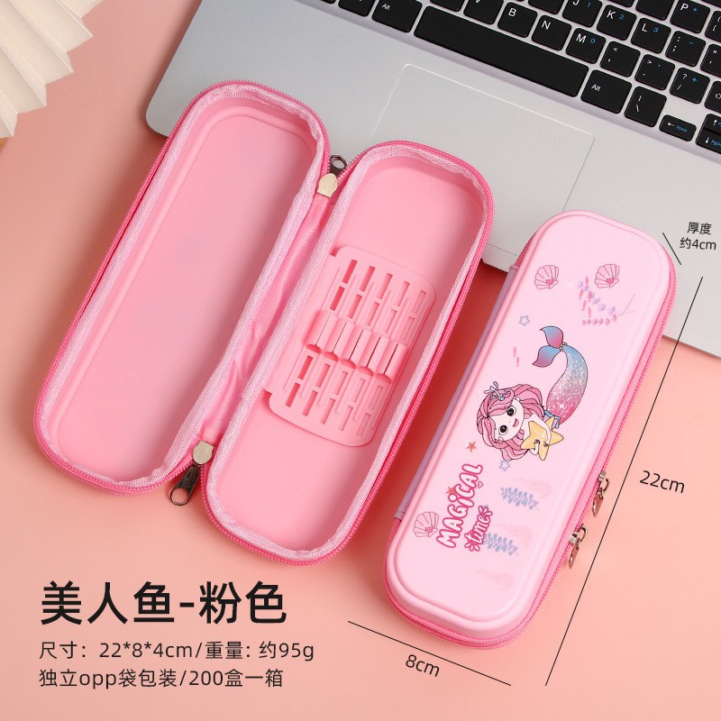 Caja de lápices de dibujos animados para niños y niñas estilo ins escuela primaria capacidad de alta capacidad estuche para lápices caja de papelería resistente al desgaste multifuncional de doble capa