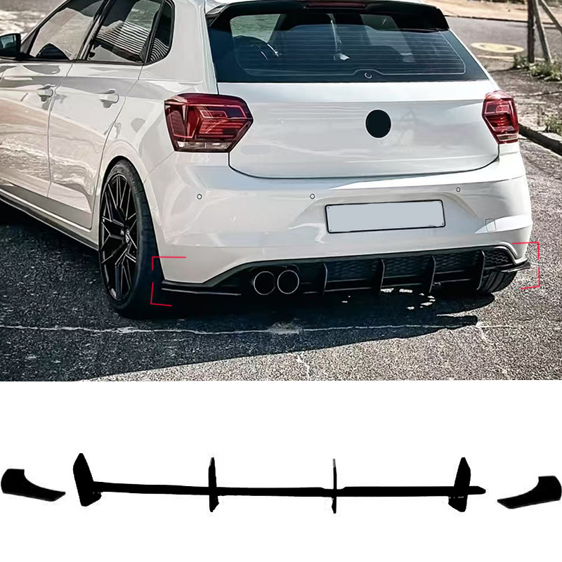 Suitable for Volkswagen Polo Mk6 Gti 2018-2021 Rear Lip Tail Lip Spoiler Rear Blade Car Sticker Modification