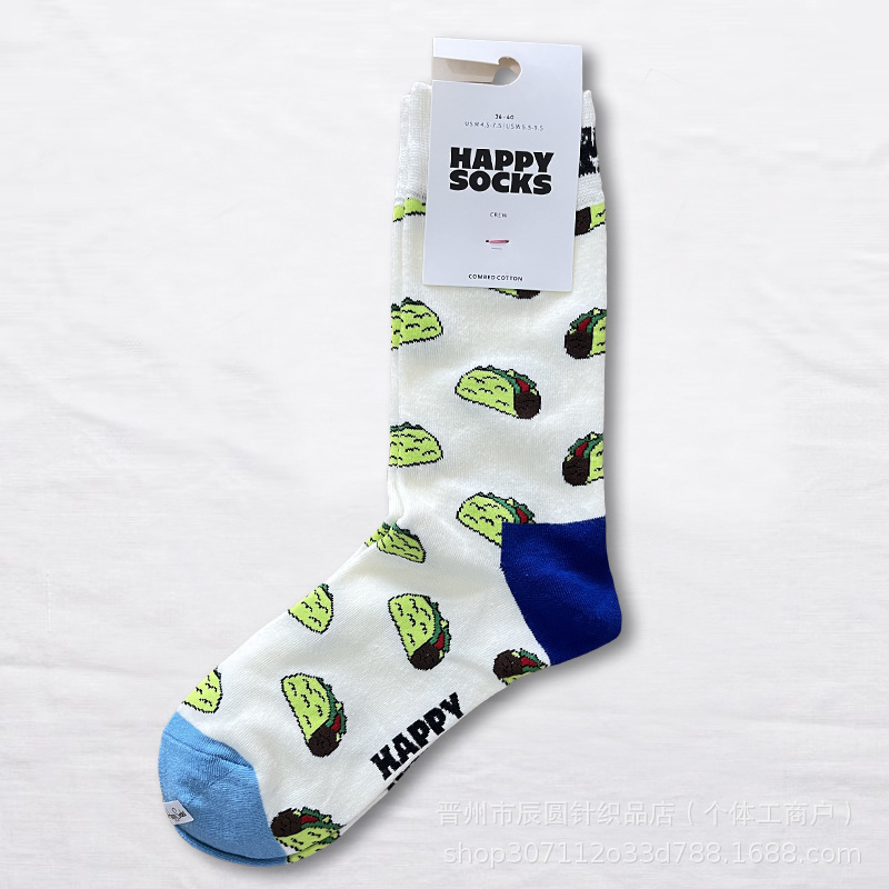 happysocks suecos calcetines de moda damas in-mode versátil animación calcetines de algodón de cintura alta al por mayor
