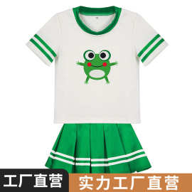 卡通青蛙图案T恤裙子套装节日装扮服童装角色扮演服装主题cos服装