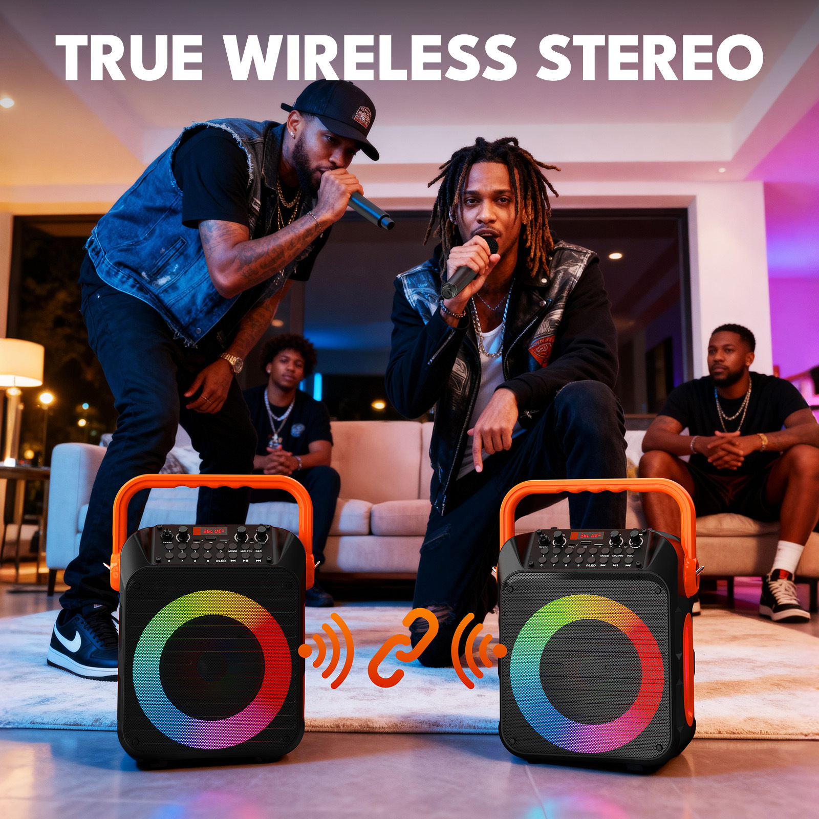 Portable Wireless Bluetooth Speaker with Microphone Square Dance Outdoor Party Party Square Dance Colorful Audio Party 4