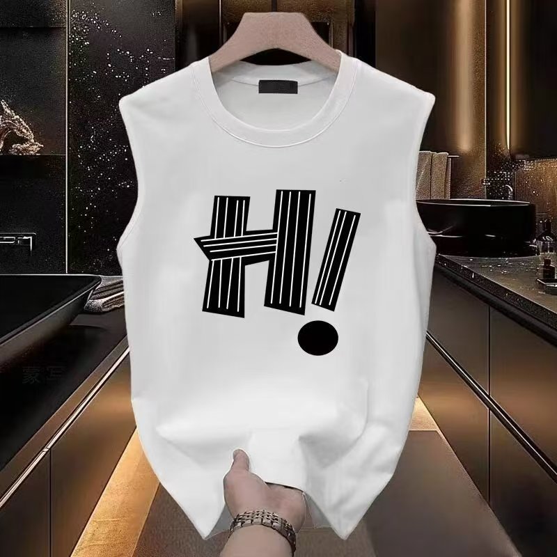 Canotta uomo oversize in cotone pesante streetwear senza maniche_voghion.com