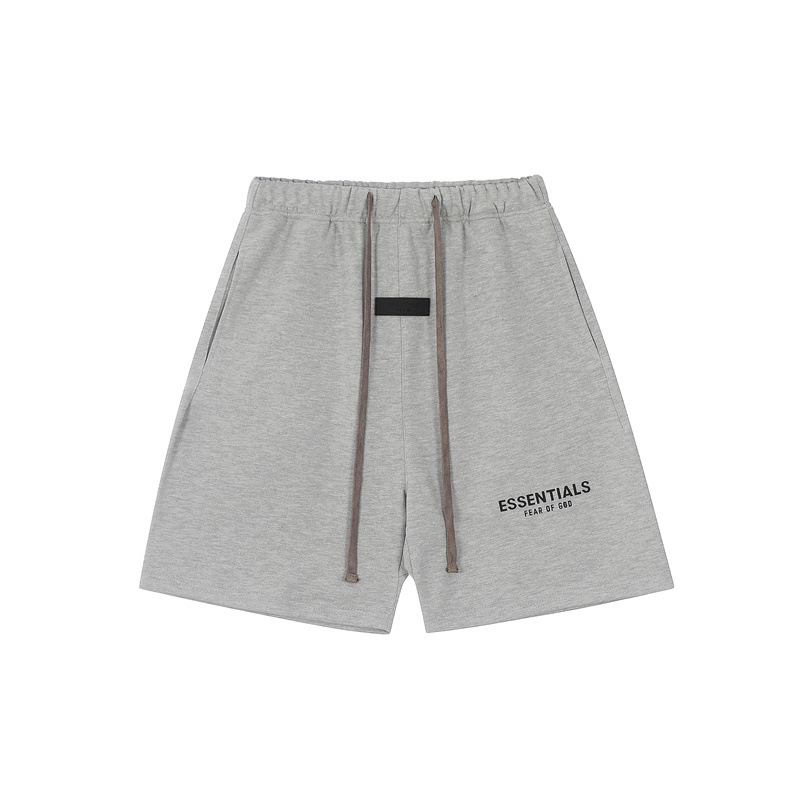 FOG ESSENTIALS multilíneas estereoscópicas letras de silicona camiseta de manga corta callejera casual pantalones cortos deportivos