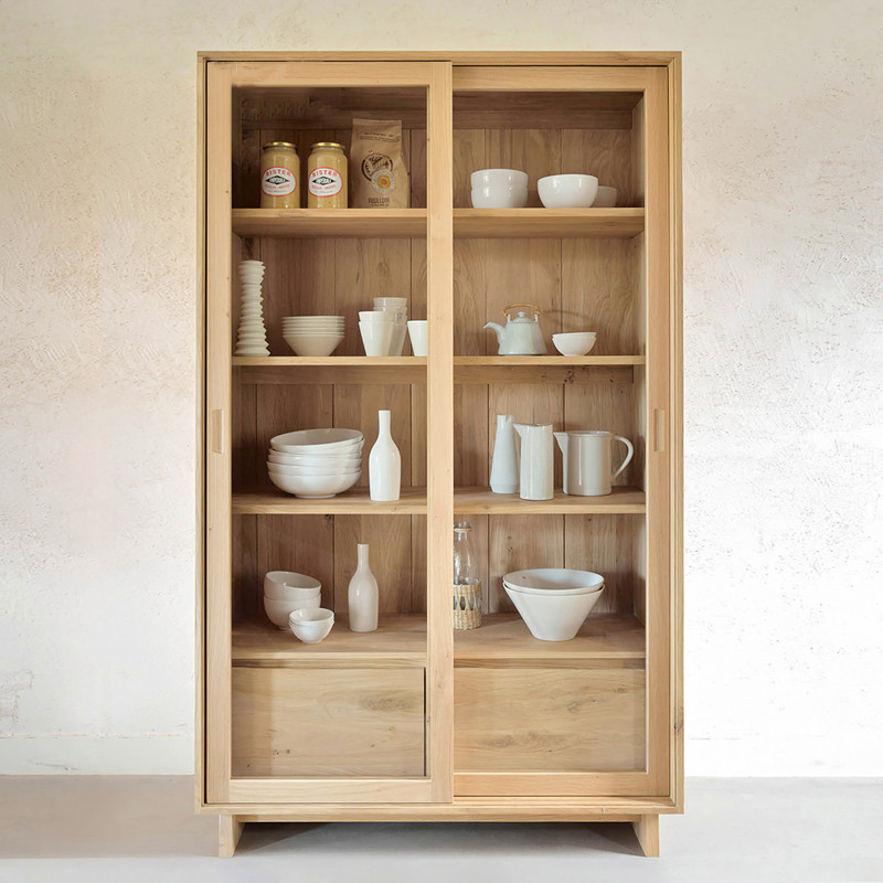 Nordic solid wood bookcase with door display cabinet log sliding door glass cabinet American living room household pine wine cabinet Nordic solid wood bookcase with door display cabinet log sliding door glass cabinet American living room household pine wine cabinet