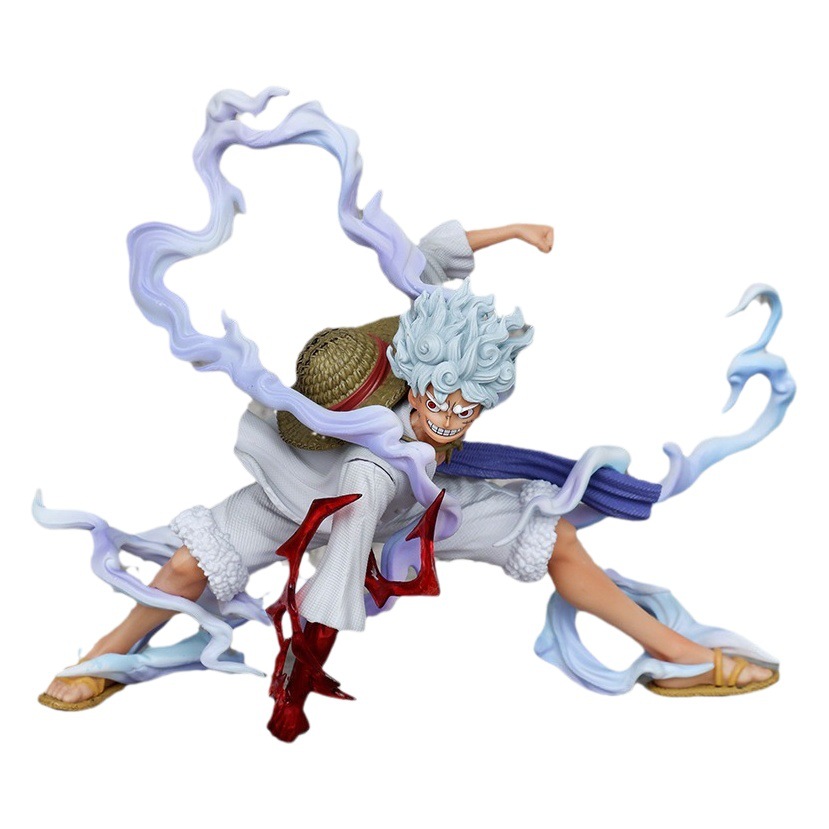 Una pieza en cuclillas postura paliza dinica carretera volando cinco engranajes Sol Dios despertar anime regalo modelo decoración al por mayor