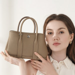 头层TC牛皮花园包真皮女包2025欧美新款复古水桶包时尚手提女包