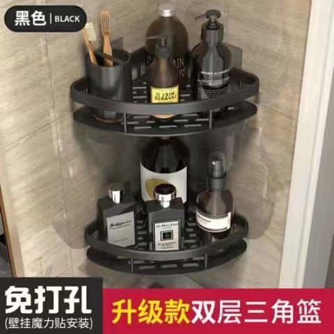 FUENTE directo de fábrica al por mayor baño ponche-libre de almacenamiento de rack ventosa pegatinas sin fisuras triángulo rack de almacenamiento