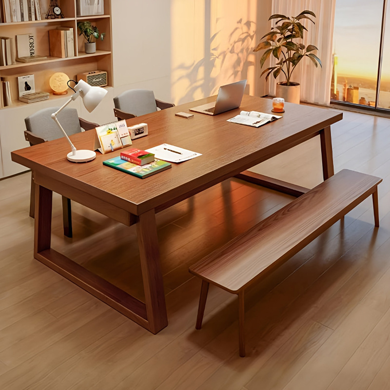 Carefully Selected Solid Wood Desks, Long Tables for Home Use, Office Desks, Long Workstations, Light Luxury Modern Tables and Chairs