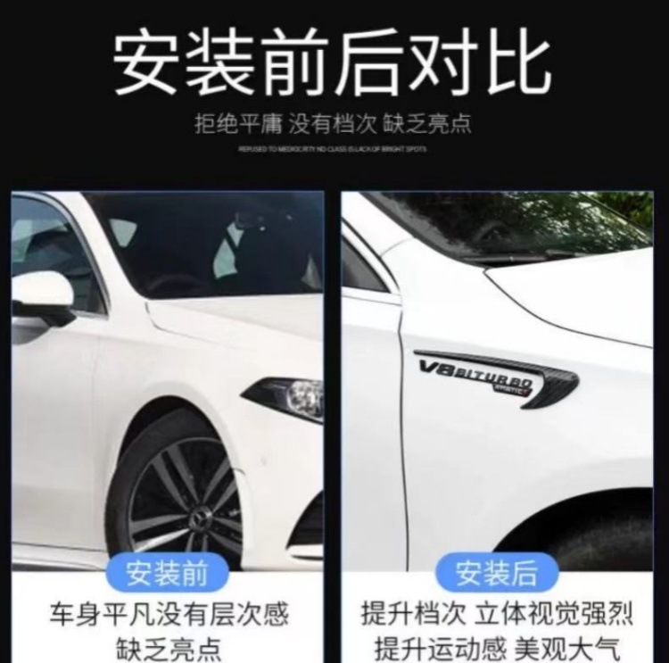 Suitable for Mercedes-Benz Modified Amg Fender Side Label V8 Biturbo4Matic+ Door Label Fender Car Sticker