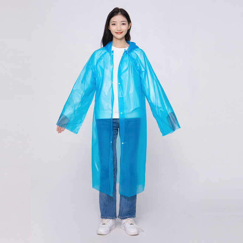 Poncho de lluvia transparente de EVA, grueso, cuerpo entero, para hombre/mujer, viaje