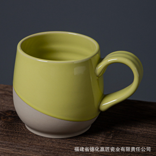 Taza de cerámica esmaltada de dos colores brillante Taza nórdica de estilo ins de alto valor Taza de café de pareja linda creativa Taza de agua