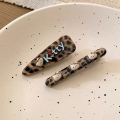 韩国可爱卡通豹纹KT猫发夹侧边刘海夹子精致碎发夹鸭嘴夹头饰发饰