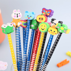 かわいい消しゴム付き漫画鉛筆幼稚園賞品プレゼント絵筆クリエイティブ文房具学生絵画スケッチ鉛筆