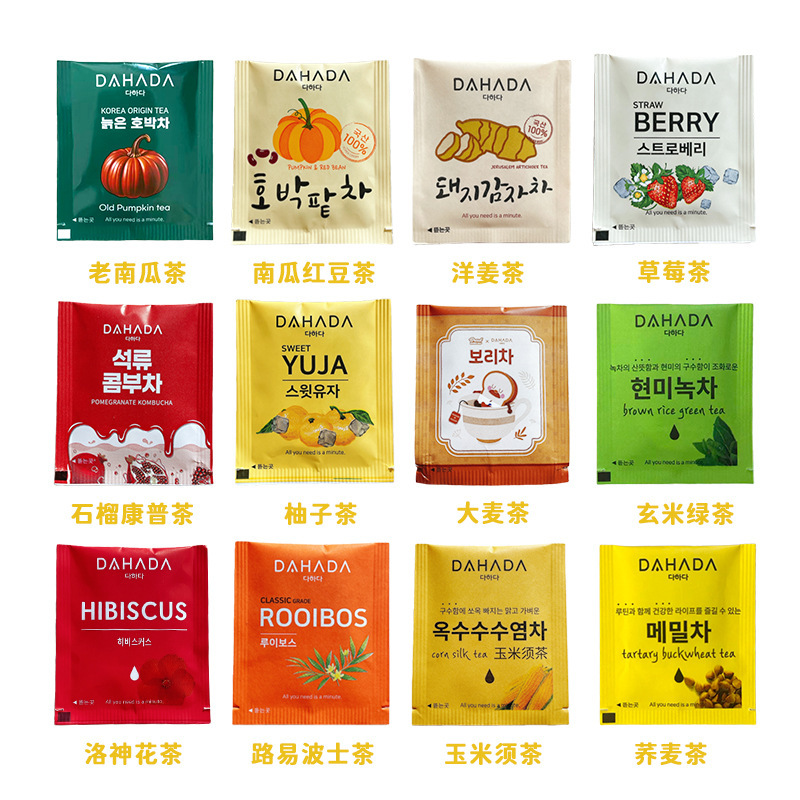 Korean Dahada Pumpkin Red Bean Tea Bag Substitute Tea 0 Fat Instant Tea Grapefruit Tea Pomegranate Tea Strawberry Tea