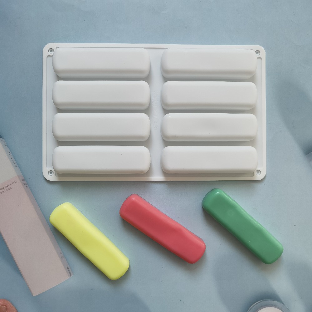 Silicone 8 galletas de dedo 408 helado de chocolate gelatina pudín jabon molde de pastel herramientas de horneado