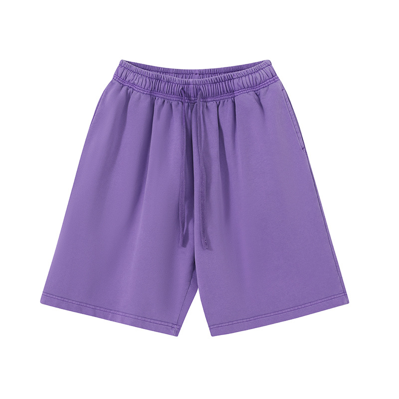 Retro pan blanco lavado pantalones cortos para hombres 2025 colorido cruzado pantalones de cinco puntos sueltos pantalones casuales ha hecho pantalones viejos