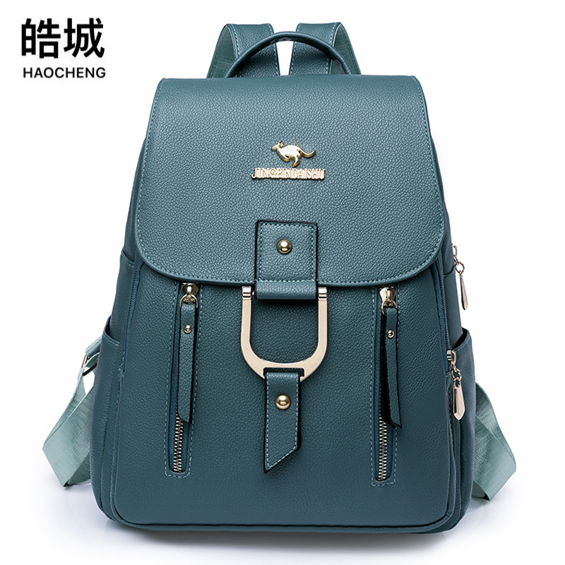 2023 nueva mochila antirrobo de cuero suave para mujer casual simple viaje al aire libre mochila de viaje de gran capacidad al por mayor