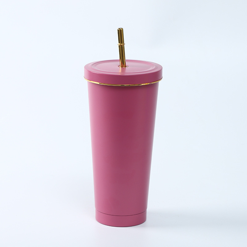 Taza de paja de gran capacidad taza de vacío directa de fábrica de doble capa de vacío de acero inoxidable taza de café portátil en stock Generación de pelo