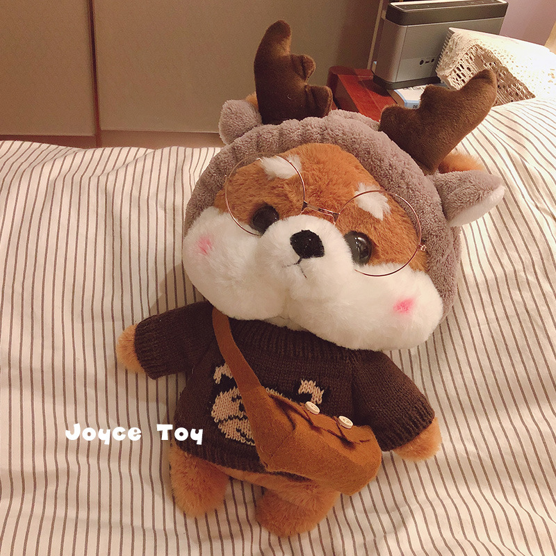 智贝SKU图_2ins网红柴犬公仔换装穿衣狗狗玩偶秋田布