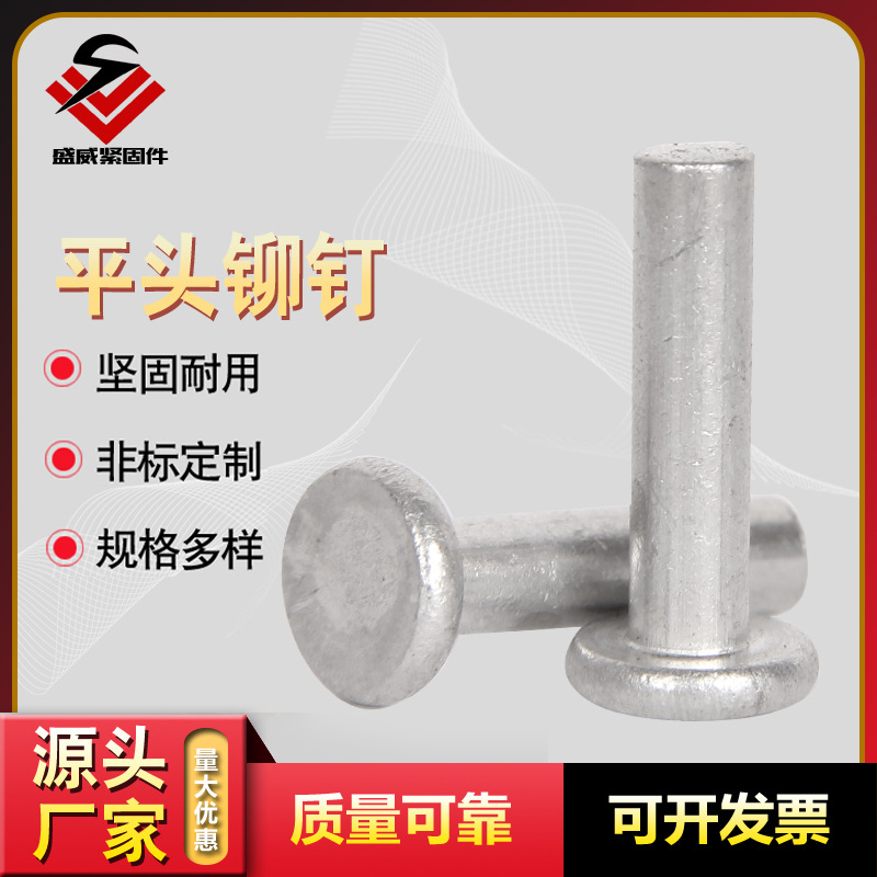 平头铆钉镀锌平头铆钉锅柄铆钉平头铝铆钉 沉头实心铆钉