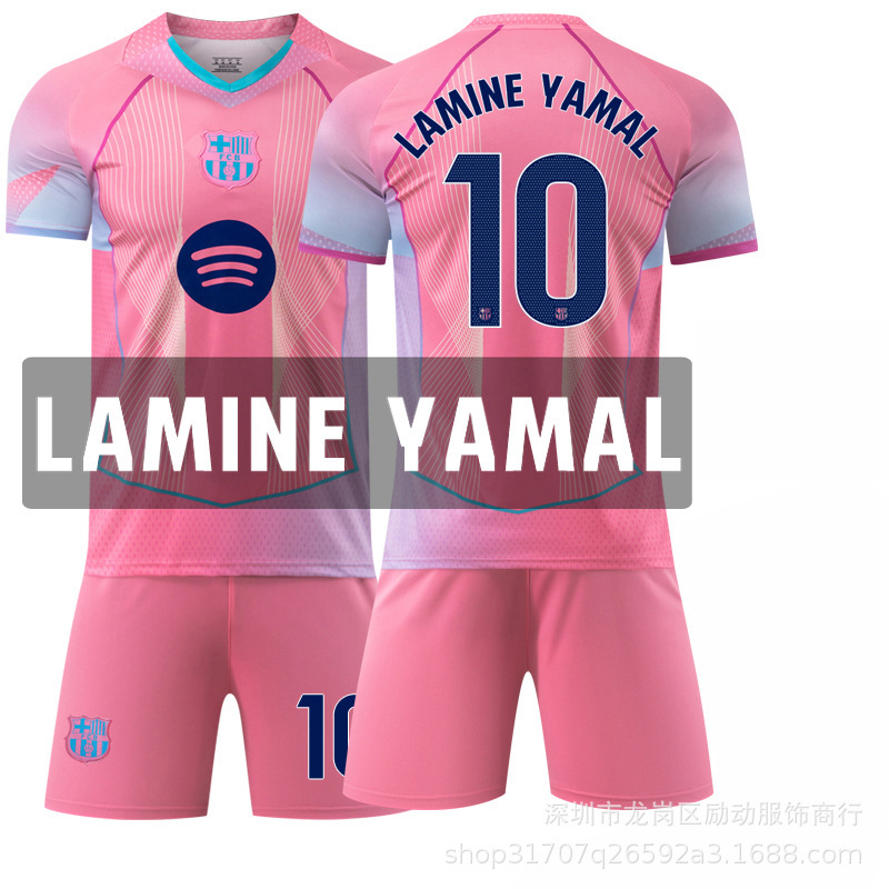 2526 新バサ ピンク サッカー ユニフォーム No.19 アマール 9 レヴァーン 10 メッシ スペシャル エディション 外国貿易供給モデル|undefined