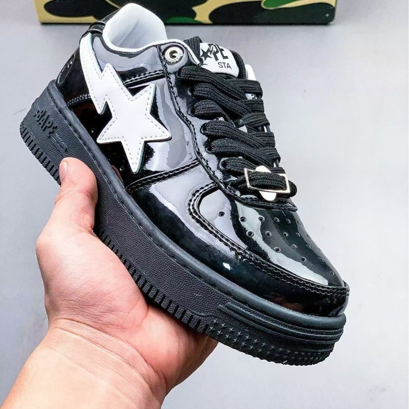 莆田工場直販 BAPESTA SK8 DUNK ストリートトレンド 黒と白のサメ カップル バイブ カジュアル シューズ|undefined