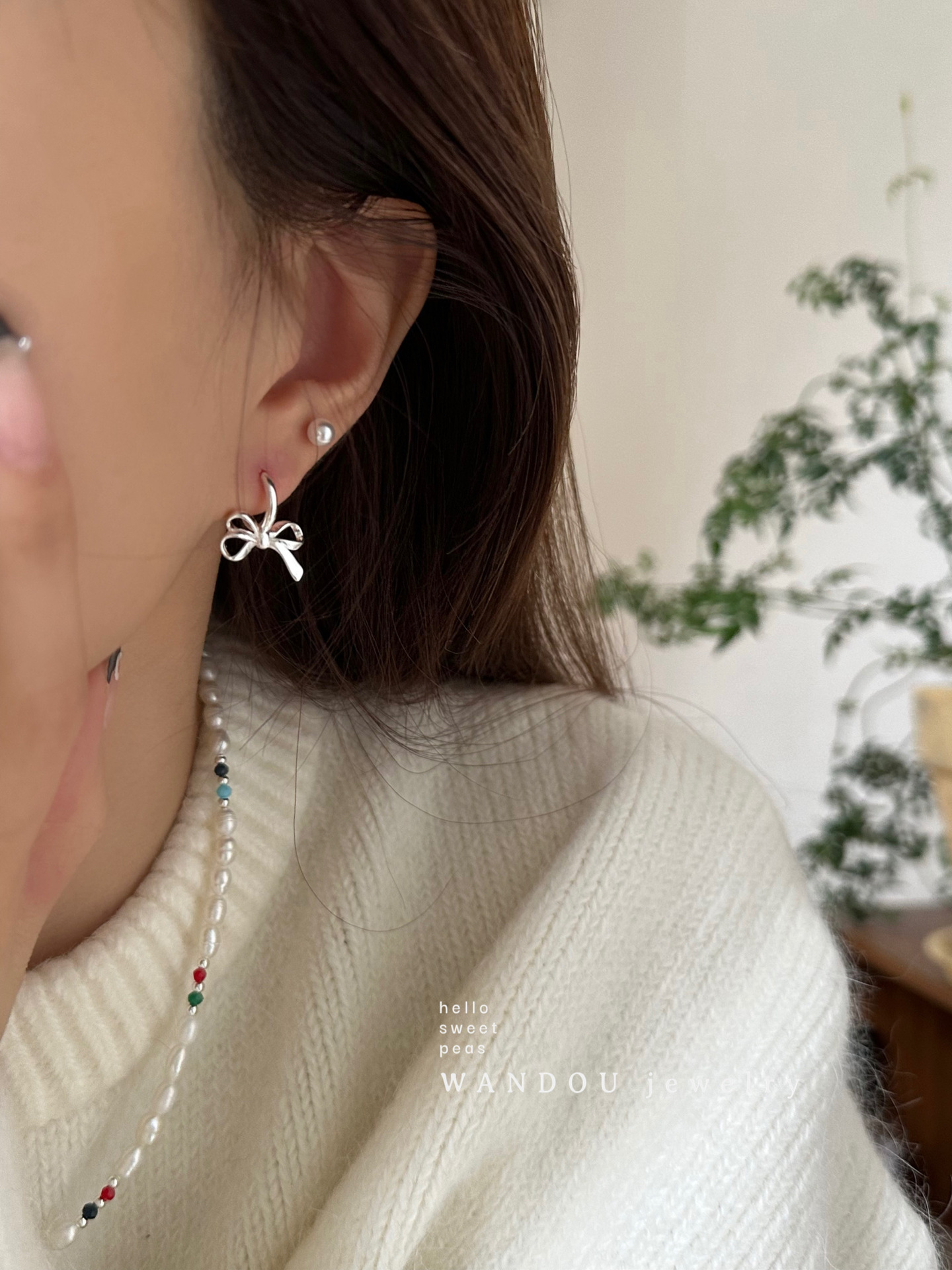 Neue Schleife für Damen im High-End-Stil, Ohrringe mit Nischendesign, kleine Schnallen im Duftstil und Ohrschmuck_voghion.com