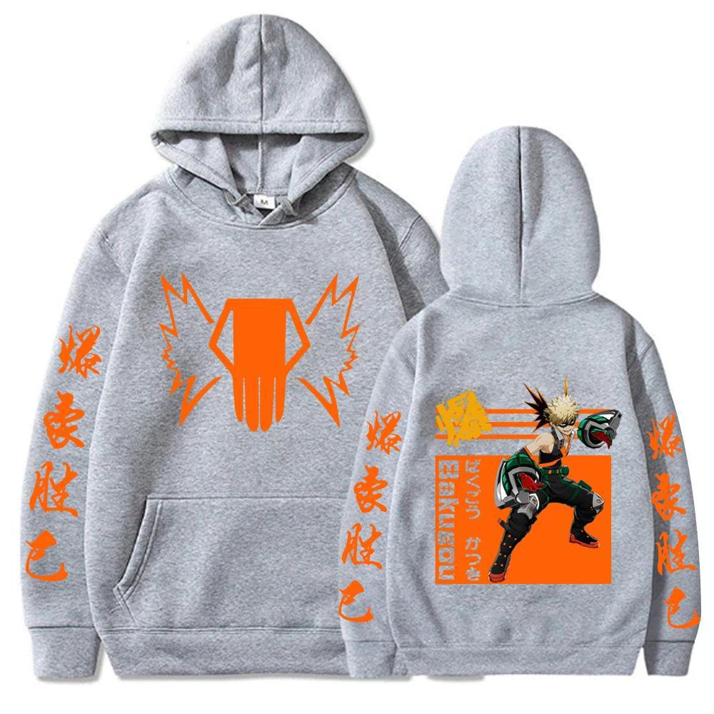 Japan Anime My Hero Academy Bakugou Katsuki Hoodies Women M