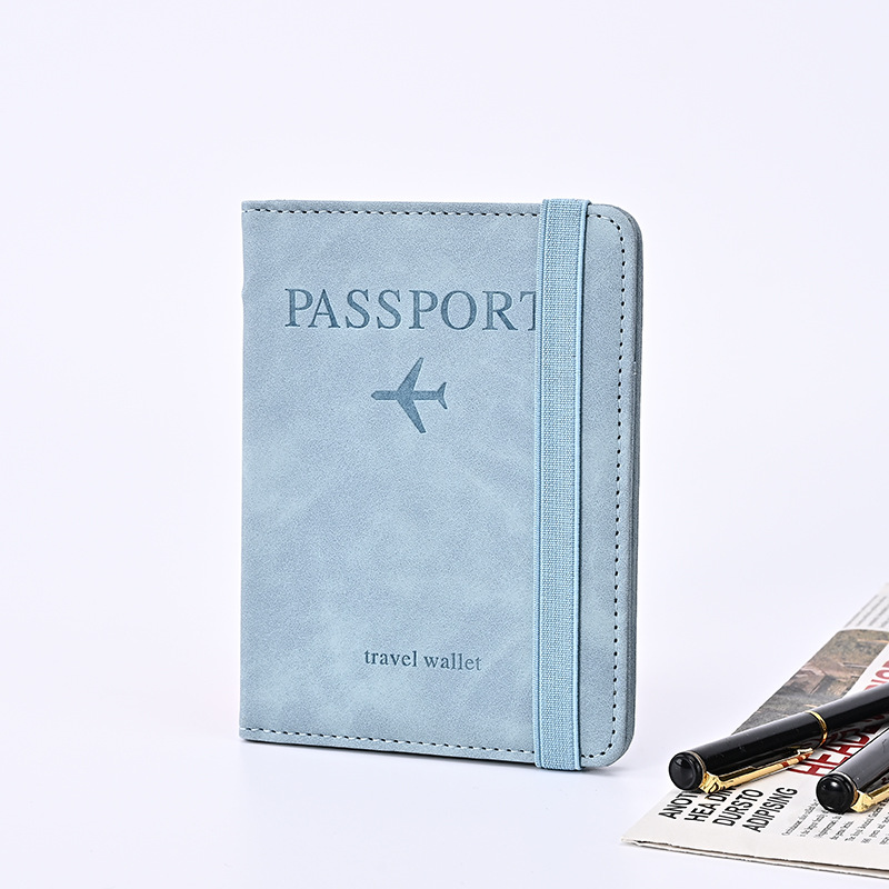 Cruzar la frontera de cuero de la PU nueva bolsa de pasaporte de viaje personalizado RFID Multi-función bolsa de almacenamiento de documentos simple en stock al por mayor