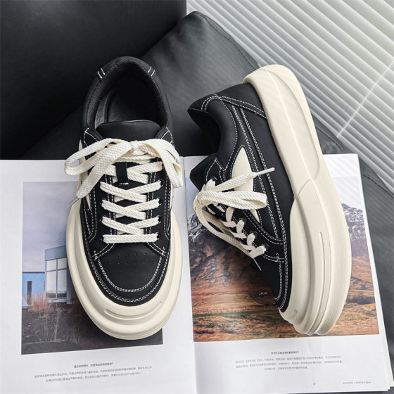 2025 New Niche Bread Shoes Casual Trendy Shoes European Station Men's Shoes Torre Shoes Platform Shoes Lightweight Foam Outsole