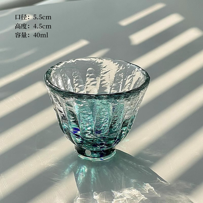 Taza de sake de color esmaltado set Jiugong estilo japonés taza de té mini taza de vino de vino de vino de vidrio