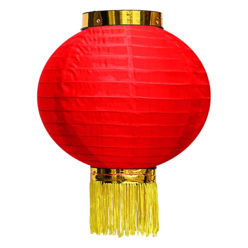 Factory supply round brushed red lantern string outdoor waterproof folding Korean lantern New Year wedding brushed lantern
