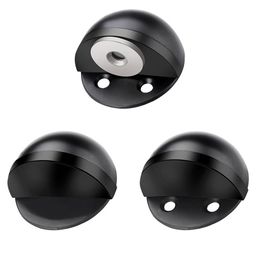 Stainless steel holeless magnetic door stopper with anti-collision function, 304 magnetic door stop, no drilling half-round door stopper