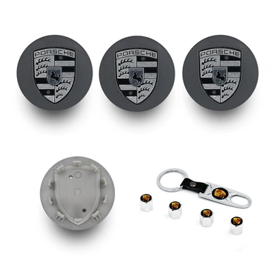 Caps of All Series 76Mm65Mm Elegant | Hub cover - 76mm-gray-white-label-pack-of-four