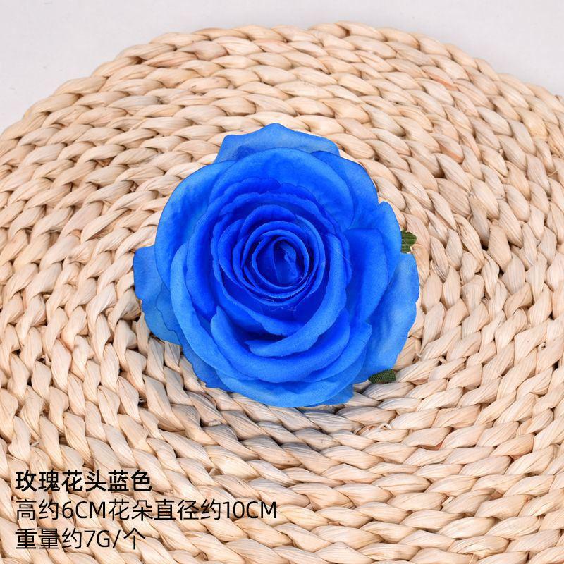 Simulación de flores azules DIY accesorios de cabeza de flores material de boda flor de flor flor flor de flor flor flor de pecho de flor de cabeza pared en el viento