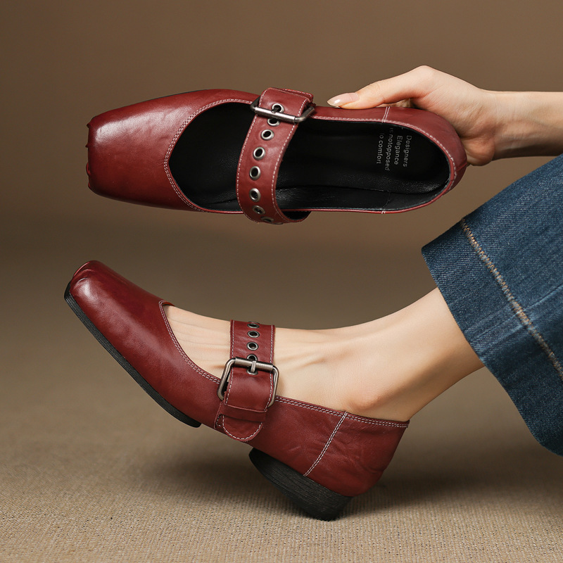 CHIKO Ceridwen Square Toe Block Heels Mary Jane Shoes