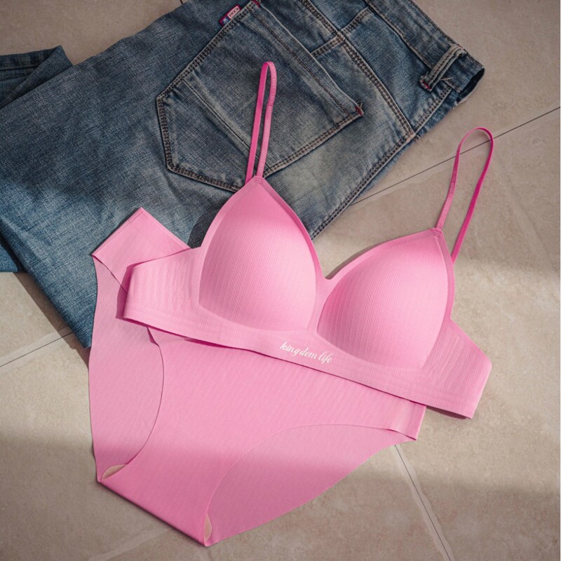 133-37 French Triangle Cup Light Sense Underwear Women's Gather-up Anti-sagging Adjustable Breathable Bra for Foreign Trade