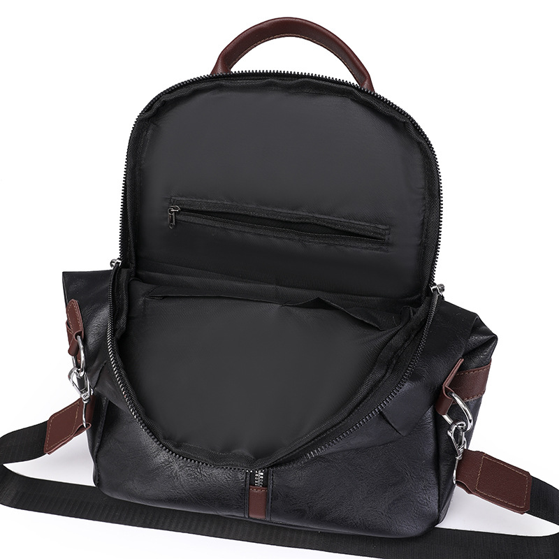 Bolso mujer 2024 nueva mochila multifuncional de cuero suave para mujer simple retro de gran capacidad para mujer mochila al por mayor