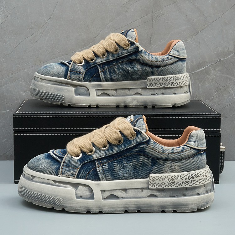 Men's 2025 Spring and Summer New Fashion Comfortable Retro Trend Casual Washed Denim Explosive All-match Sports Shoes Men's 2025 Spring and Summer New Fashion Comfortable Retro Trend Casual Washed Denim Explosive All-match Sports Shoes