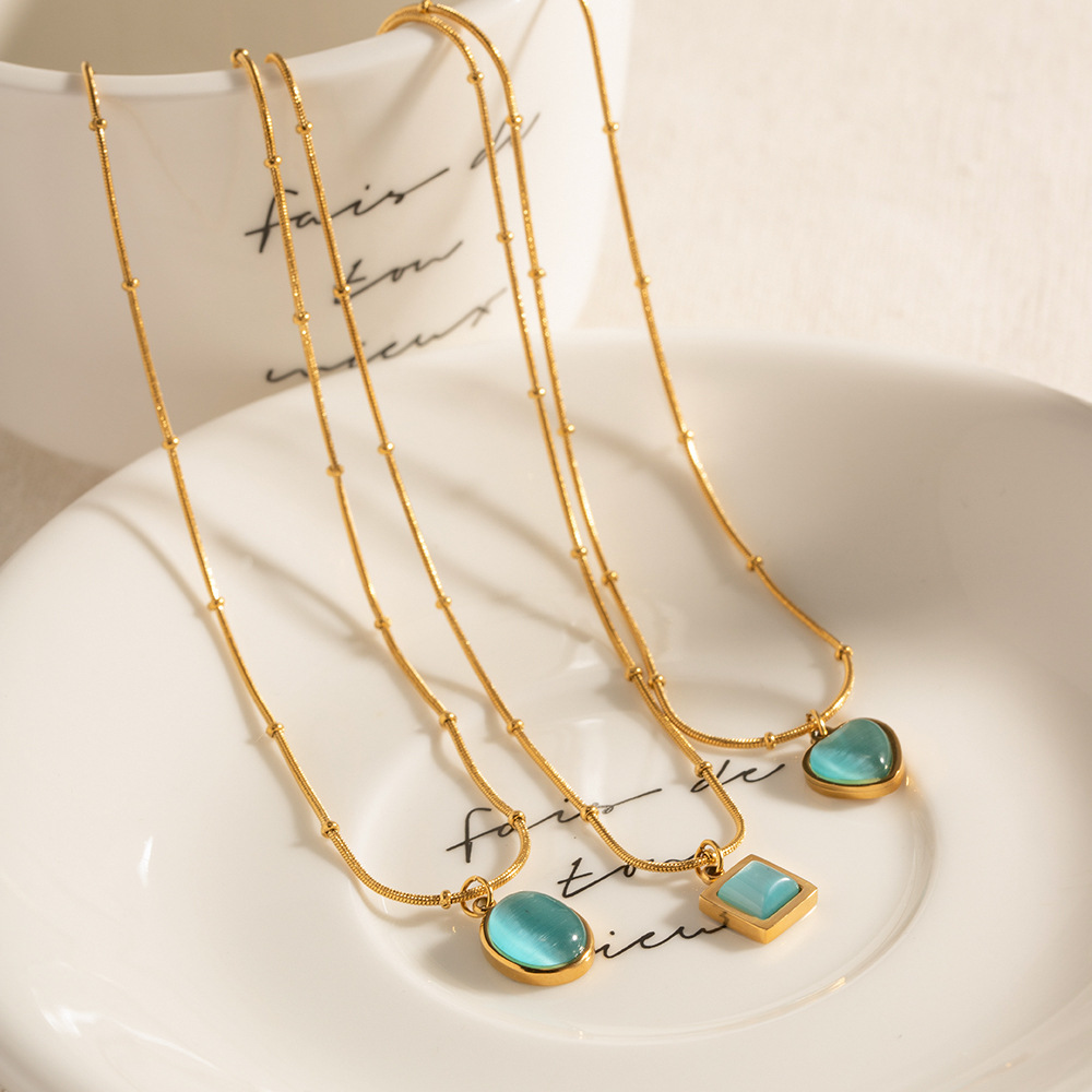 Europea y americana transfronteriza Internet celebridad estilo verano fresco ópalo collar mujeres todo-Partido simple de alta calidad de la joyería al por mayor
