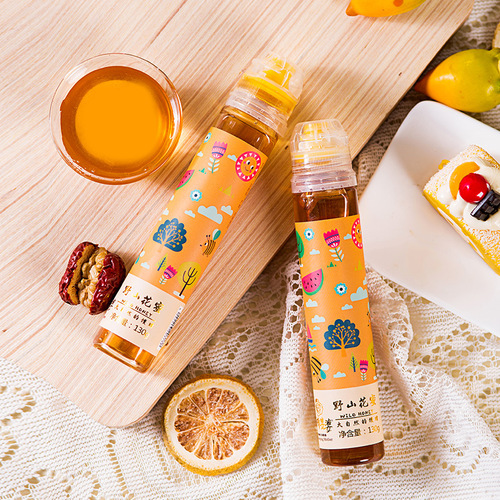 Portable lemon honey small package pure natural hundred flower honey 130g squeeze bottle honey wholesale source factory