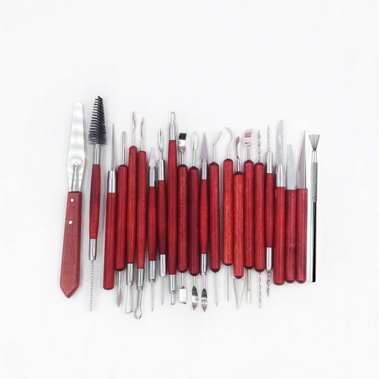 도자기 점토 도구 마호가니 22 조각 세트